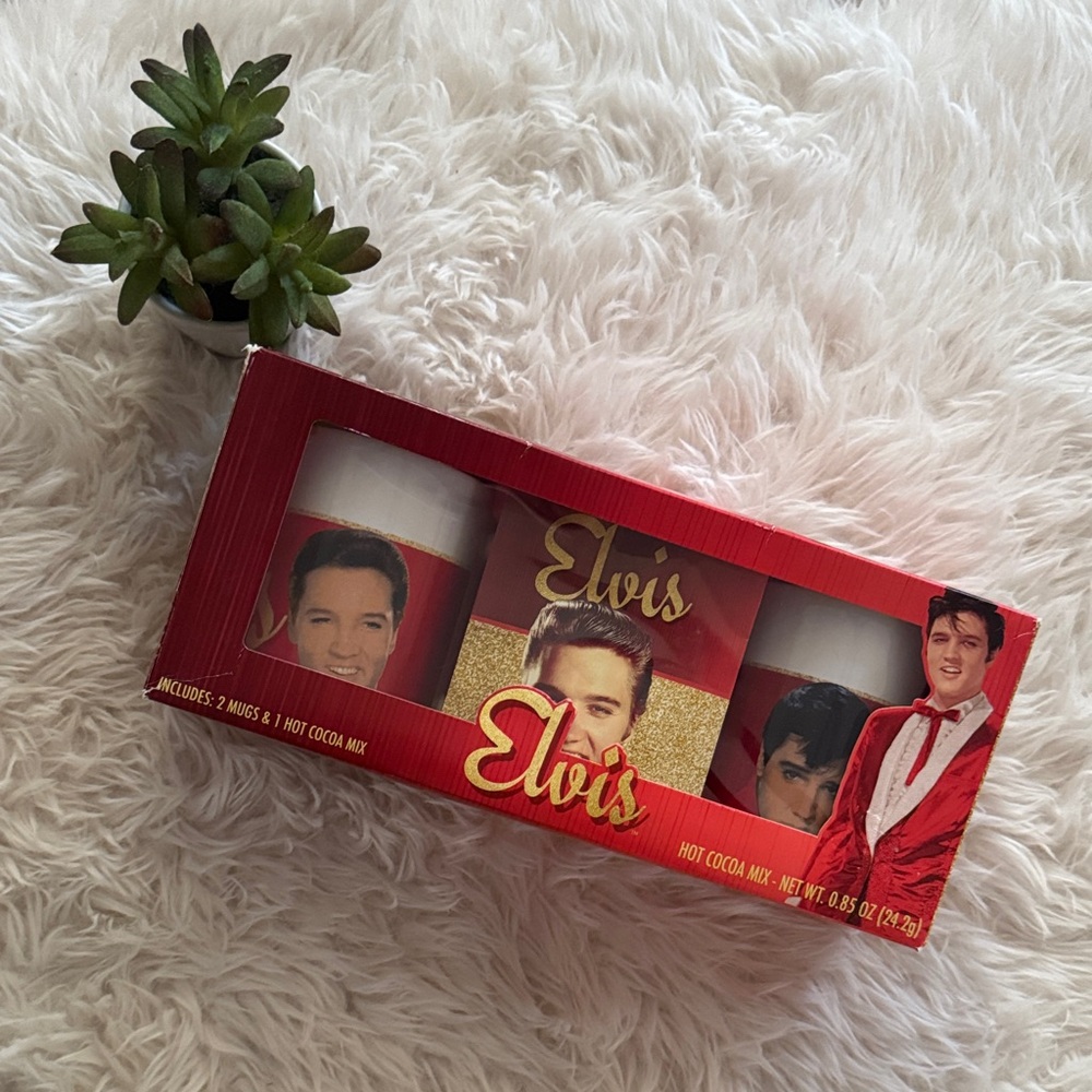 Elvis Red and Gold Mug Set